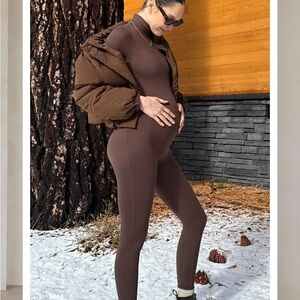 Bumpsuit Brown Maternity Jumpsuit